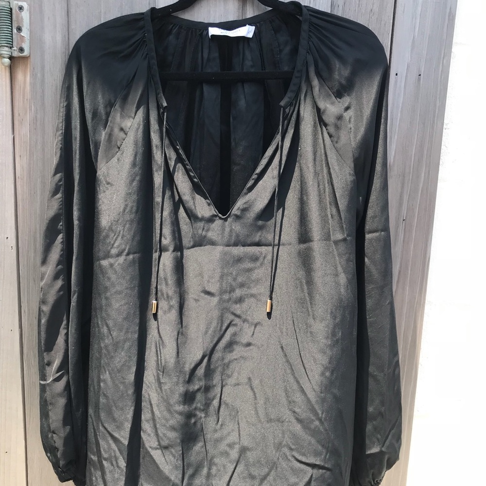 Altuzarra Black Silk Sexy Bohemian Blouse